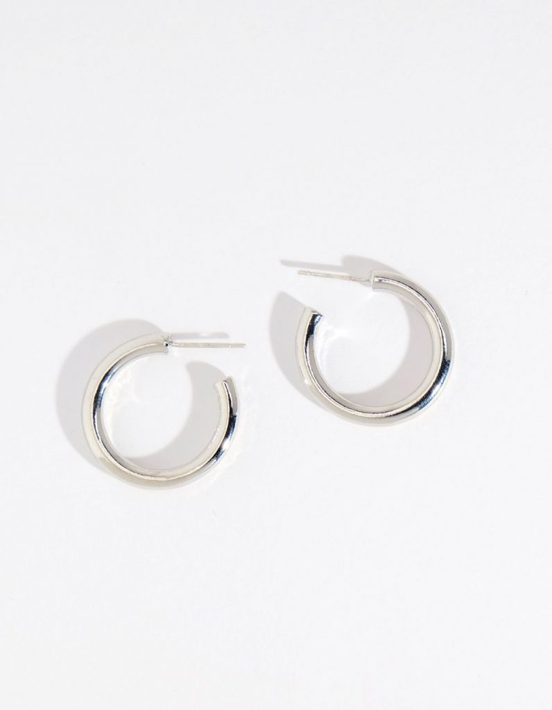 Silver Simple Hoop Earrings | Ladora